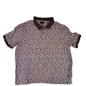 Ted Baker London Men's Polo Shirt Patterned Casual Short Sleeve‎ Multicolor S